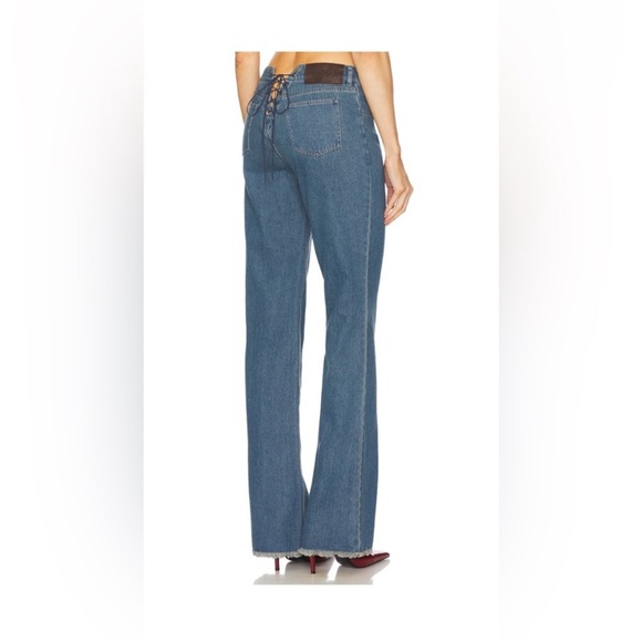 Denim Lace-Up Halter set , top and jeans